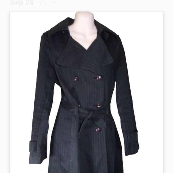 Cotton double-breasted pinstripe coat L - Picture 1 of 10